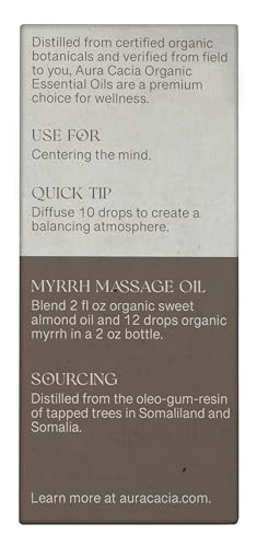 Aceite esencial orgánico de mirra Aura Cacia 0.25 Fl Oz miniatura 2