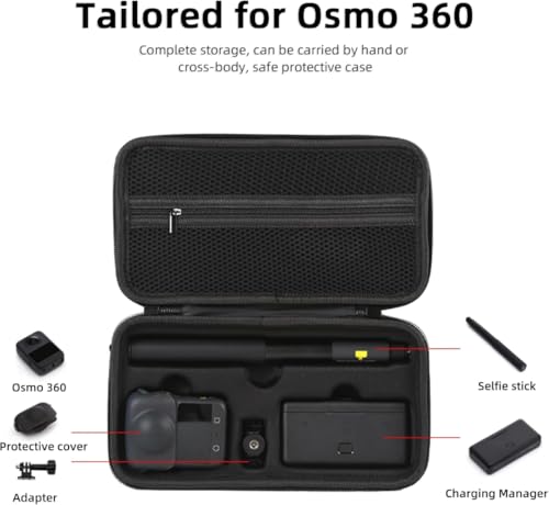Image of M.G.R.J Portable Travel Carrying Waterproof Storage Bag for DJI Osmo 360 Action Camera (Hard|EVA|Black)