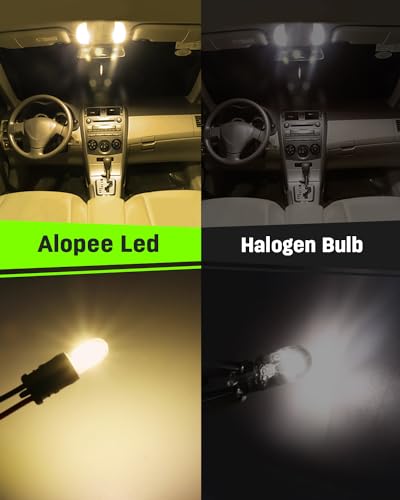 Alopee 10 Pack 194 Bulb Warm White LED 2700K Replacement for 168 194 W5W T10 Led Bulb RV Car Interior Lighting DC 12V Only