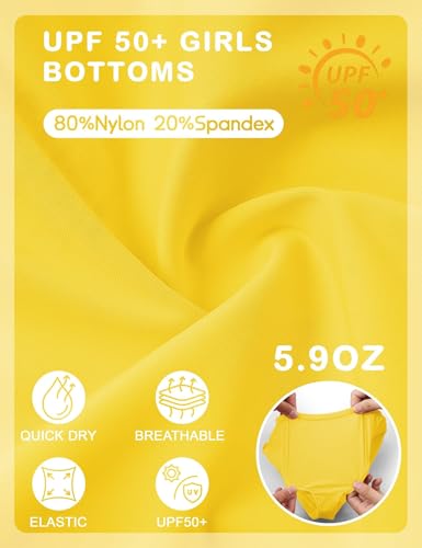 Image of QBK Girls' Swimming Bottom Suit Swim Brief UPF50+ Rash Guard Swimsuit Sun Protection Quick Dry (2t-16Years)