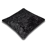 Resonant Energies 8.5 Inch Square Black Crushed Velvet Tiara & Crown Display Pillow Stand, 'Bean Bag' Support, TPV37X