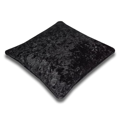 Resonant Energies 8.5 Inch Square Black Crushed Velvet Tiara & Crown Display Pillow Stand, 'Bean Bag' Support, TPV37X
