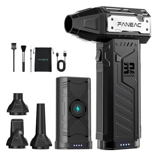 FANEAC Compressed Air Duster - 2 Swappable Battey Packs (2-yr Warranty)
