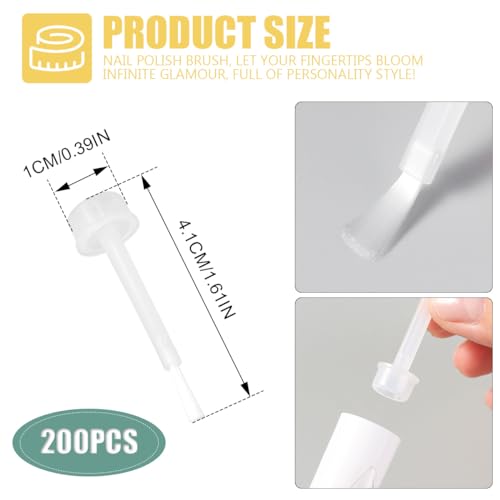 ZJIVQO 200PCS Nail Brush Replacement Nail Polish Replacement Brush with Cap Dip Activator Brush Dip Powder Replacement Liquid Brush Nail Cleaner for DIY Nail Art Home Salon - Image 2