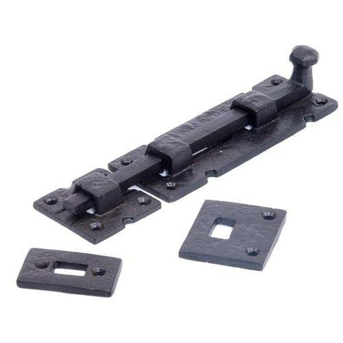 Boulon de surface en fer noirci 20,3 cm verrou de porte rustique