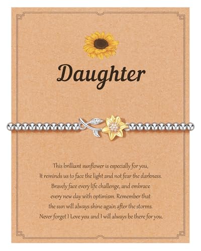 Tarsus Sunflower Gifts for Women, Sunshine|Hope|Optimistic, Sunflower Bracelet Inspirational Gifts for Women Teen Girls Birthday Christmas