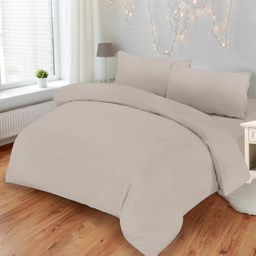 BESCH Funda Nordica de 4 Piezas para Cama 180 de Microfibra Transpirable Ultra Suave - Funda Edredon 240x260cm, Bajera 180x200+25cm y con 2 Funda de Almohada 45x100cm