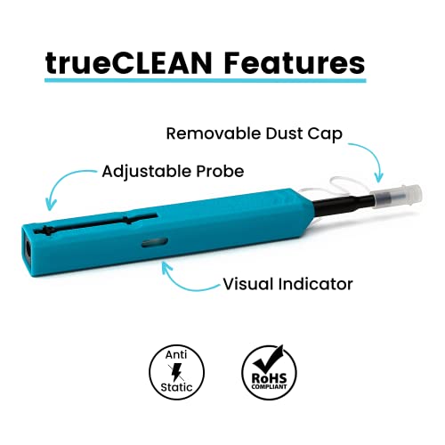 Truefiber Fiber Optic Dual Position Pen Click Cleaner, Sc/St/Fc 2.50Mm, Upc/Apc Connector Ferrules, 800+ Push Cleans #TOP4