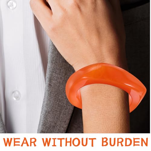 LIFKICH Bracelets Joncs Irréguliers 4pcs Acrylique Semi-Transparent Couleurs Ambre Marron Orange Beige Accessoires pour Femmes en Milieux Professionnels et Événements Festifs – vue 3