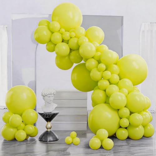 Image of PartyWoo Lime Green Balloons 140pcs Different Sizes Pack of 18 12 10 5 Inch Light Pastel Kelly Green Balloons for Baby Shower Wedding Spring Forest Theme Birthday Tea Party Decorations Green-Y8