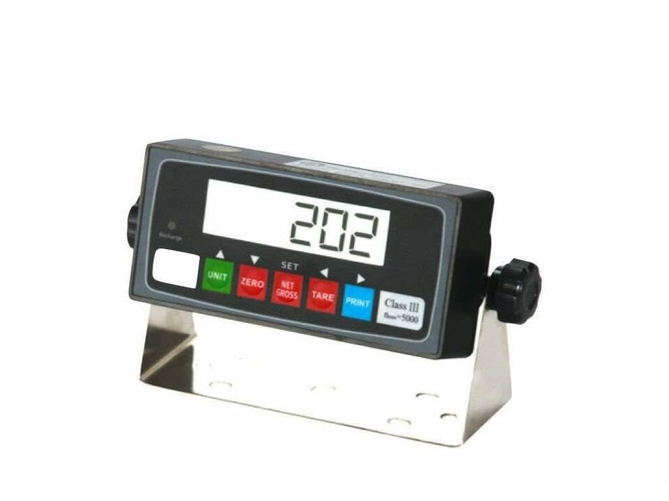 MNM Scales, Scale Indicator MS-202 NTEP LCD Readout AC Adapter 110-240v, Rechargeable Battery, 15' Cable 4+4 to Connect to a Platform