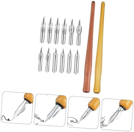 NUOBESTY 3 set dip kalem, masif ahşaptan kişiselleştirilmiş kalem, fosforlu kalem, yazı gereçleri, kaligrafi kalemi, kaligrafi kalemi, kaligrafi imza kalemi, paslanmaz çelik - Görsel 7