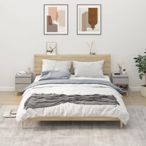 Table de chevet en bois massif gris pour en finir avec le désordre du lit - 2