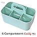 Enjoy Organizer - Small Stackable Portable Simple 6-Compartment Caddy With Handle For Art Shower Dorm Office Supplies Multi Use - Made In USA (Mint)