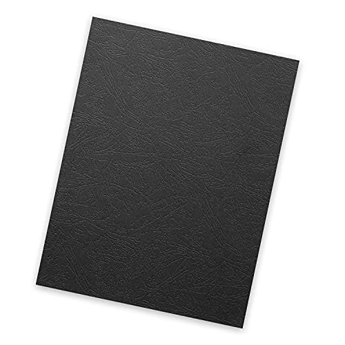 Houyee 100 Pack 12 Mil 90 Lb Leather Texture Paper Binding Covers, Binding Presentation Covers,8.5X11 Inches,Letter Size,Black,Un-Punched #TOP3