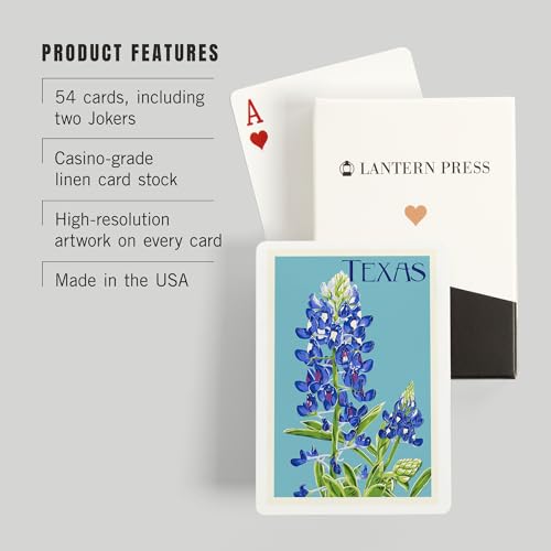Cartas Texas Letterpress Bluebonnet 52 piezas póker miniatura 3