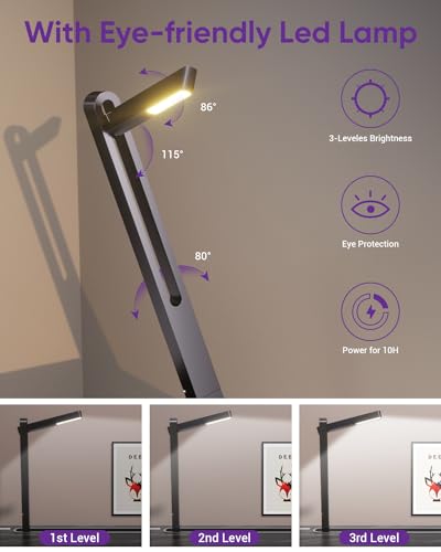 Image of NEARPOW Laptop Bed Tray Desk with LED Desk Lamp, Foldable Couch Bed Table