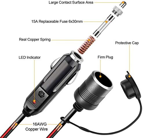 Diagram of 12V Cigarette Lighter Extension Cord internal components
