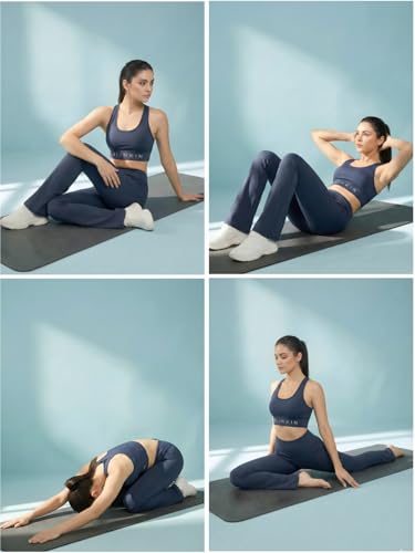Image of BLINKIN Flared Gym Pants for Women's Workout - The Ultimate Yoga Pants | Workout Lowers | Gym Track Pants for Women with Side Pockets (4830)