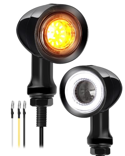 Image of Bullet Led Turn Signal Motocycle 48 LEDs SMD Blinker Indicator Fit for Honda Yamaha Suzuki Kawasaki Harley Sportster (Black,Front Turn Light)