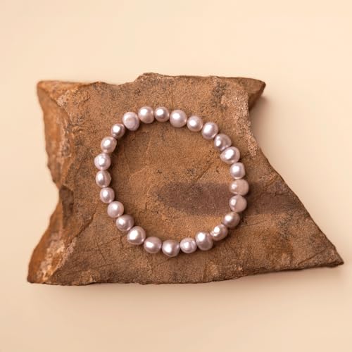 Image of Secret & You Woman Bracelet with White or Colorful Baroque Freshwater Cultured Pearls - 8-9 mm -18 cm Elasticated Band