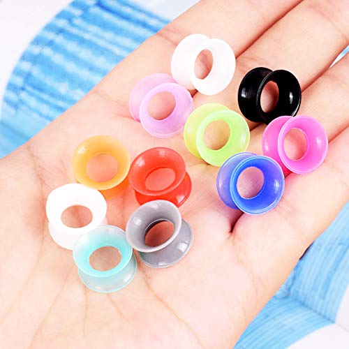 Longbeauty 30pcs/22pcs Colorful Silicone Gauges Plugs Double Flared Flexible Tunnels Ear Skin Stretcher Kit Piercing 3mm-25mm4