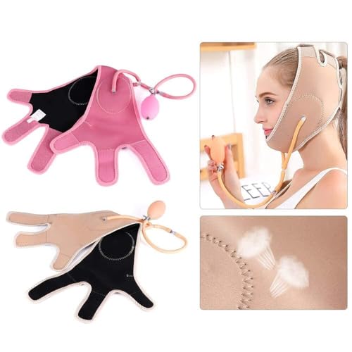 Image of Facial Slimming Mask | Face Lifting Belt With Thin Strip & Air Pump | Face Sleep Slim Lift Band Mask | Face Shaper Band | Pain-Free V-Line Chin Cheek Lift Up Band(Size Small)