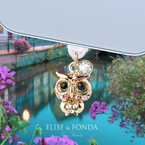 Dije de teléfono celular de búho rosa ELISE & FONDA para lucir un estilo único en tu Samsung 2