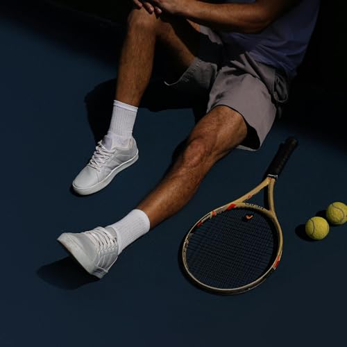 YUEDGE Mens Socks Sweat Wicking Anti Odor Cushioned White Cotton Crew Casual Everyday Work Walking Workout Training Athletic Sports Socks for Men and Women Size 8-10 UK, Multipack, 6 Pairs - 3