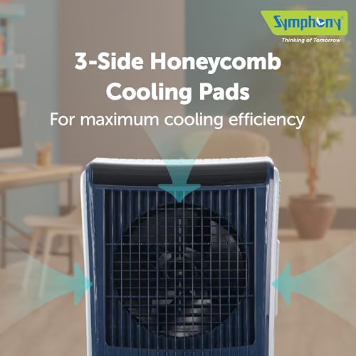 Image of Symphony Silenzo 120i Desert Cooler | Super Silent Operation Powered by Owl Wing Fan | Honeycomb Pads | i-Pure+ Technology | CFD Technology | Remote & Touchscreen | Easy-Fill | 1 Year Warranty