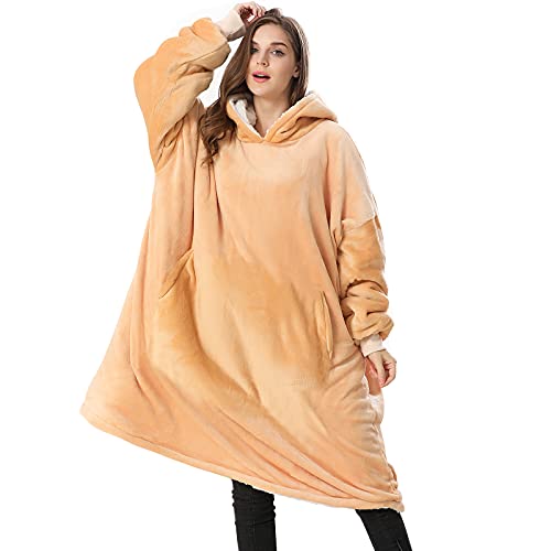 Venustas Wearable Blanket Hoodie, Oversized Sherpa Blanket Hoodie Sweatshirt,Cozy Warm Soft Fuzzy...