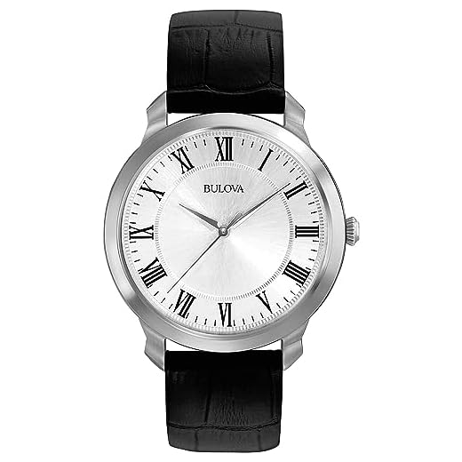 Bulova Dress 96A133 - Reloj de Pulsera para Hombre, Blanco/Negro, Correa