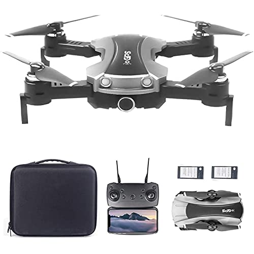Drone GPS con cámara 2K 5G WiFi Drone RC Plegable, Follow Me Altitude Hold RC Quadcopter con 2 baterías y Bolsa para Adultos y niños