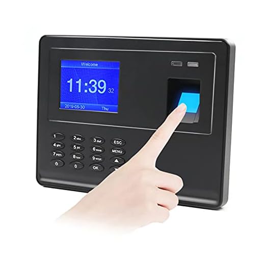 Rélogio De Ponto,Sailsbury Impressão digital biométrica Senha Time Attendace Machine Check-in do funcionário Leitor de registro de relógio de ponto com tela TFT de 2,8 polegadas Suporte de bateria emb