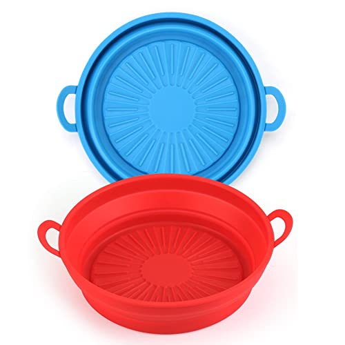 Puooifrty 2 forros de silicona para freidora de aire, accesorios de horno, cesta de silicona antiadherente para hornear