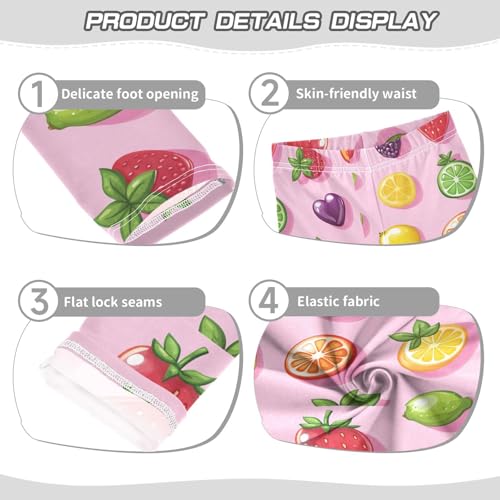 Cute Lemon Blueberry Mango Gummy Jelly Candy Girls Leggings Kids Yoga Pants Dance Active Tights 4T3