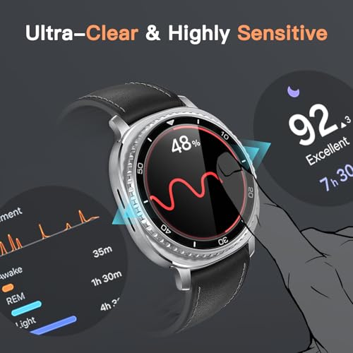 JETech Screen Protector for Samsung Galaxy Watch 8 Classic 46mm, Tempered Glass Anti-Scratch, HD Clear, 3 Pack
