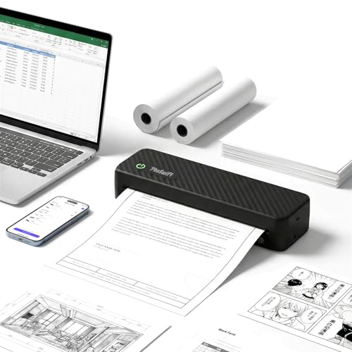 PhoSwift Portable Thermal Printer for Laptop, Inkless Bluetooth Printer Support 8.5' X 11' Letter & A4, with Phone Travel for Home Use Car Office School