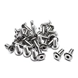 Biaungdo M6x15mm Stainless Steel Flat Head Hex Socket Cap Bolts Screws Countersunk Connector Fastener,Pack of 30