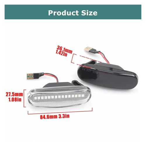 Intermitentes laterales con efecto secuencial dinámico y luces LED para Citroen Nemo 2Pcs 7