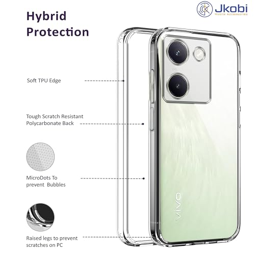Image of Jkobi Back Cover for Vivo Y200 Pro 5G (Silicone Clear Shockproof Case with Camera Protection | Soft and Flexible | Transparent)