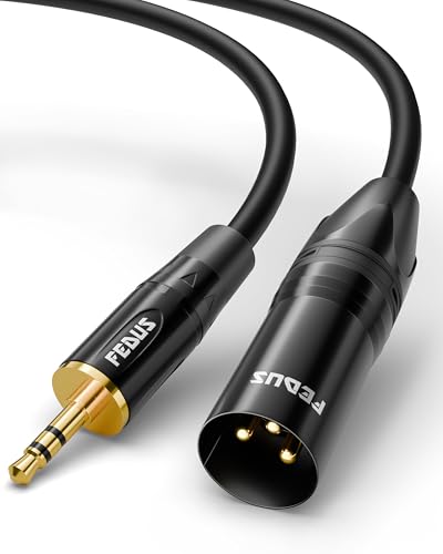 Image of FEDUS StagePro 3.5mm (1 /8 Inch) TRS to XLR Male Audio Cable, 1.5 Meter Balanced Professional Nylon Braided Aux to XLR Cord, OFC Conductor for Laptop, Phone, DJ Mixer & Speaker, iPhone, iPod, Tablet