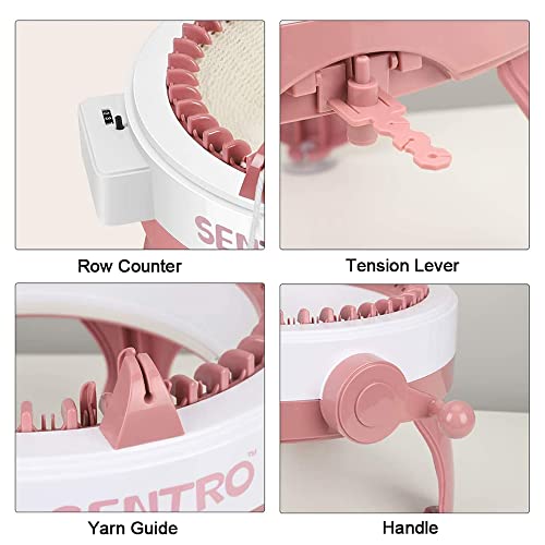 Knitting Machine 48 Needles, Spinning Knitting Loom Circular Weaving Loom Knitting Board Rotating Double Knitting Loom Machine, DIY Portable Scarf Hat Socks Gloves Toys for Adults and Kids