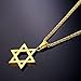 U7 Jewish Jewelry 18K Gold Plated Star of David Pendant Necklace Chain Israel Necklace for Men