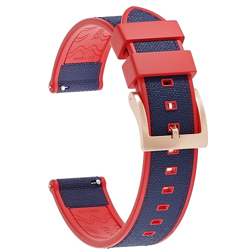 Bracelet de montre en nylon 20mm 22mm étanche avec boucle FKM pour hommes et femmes