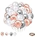 Dilightnews 50 Piezas Globos de Confeti Blanco Plata Oro Rosa, Confeti Blanco Plata Oro Rosa Globo de Fiesta, Para La Boda Cumpleaños Graduación Despedida de Soltera Baby Shower Decoración