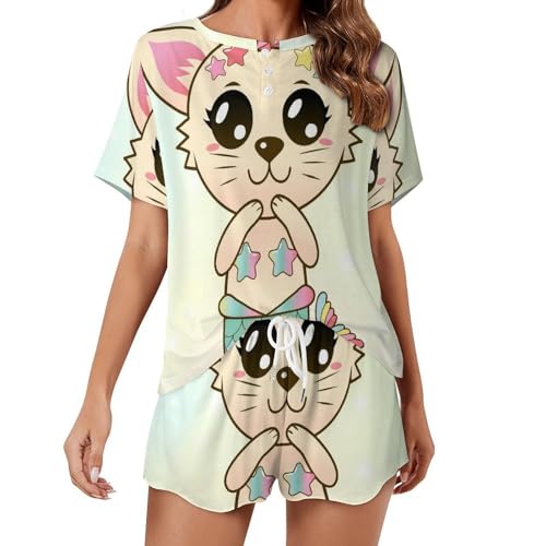 Pyjama chat sirène femme idéal pour les soirées cocooning et les nuits fraîches en été