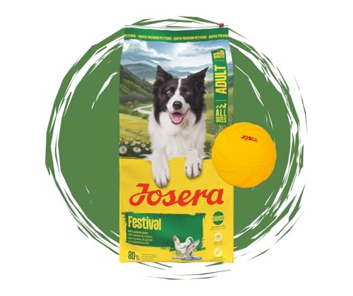 JOSERA AllSizes Festival mit Huhn und Lachs 12,5 KG inklusive Goodie Frisbee - Premium Trockenfutter, Hundefutter mit Soßenpulver
