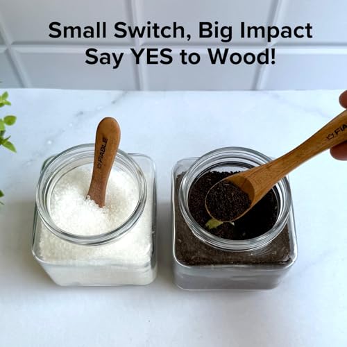 Image of FiABLE Pure Neem Wood Masala Spoons | Spoon for Pickle| Small Spoon for Spices | Unpolished Multipurpose Set of 4 Medium and 4 Small Spoons | Naturally Antimicrobial - Medium&Small Set of 8