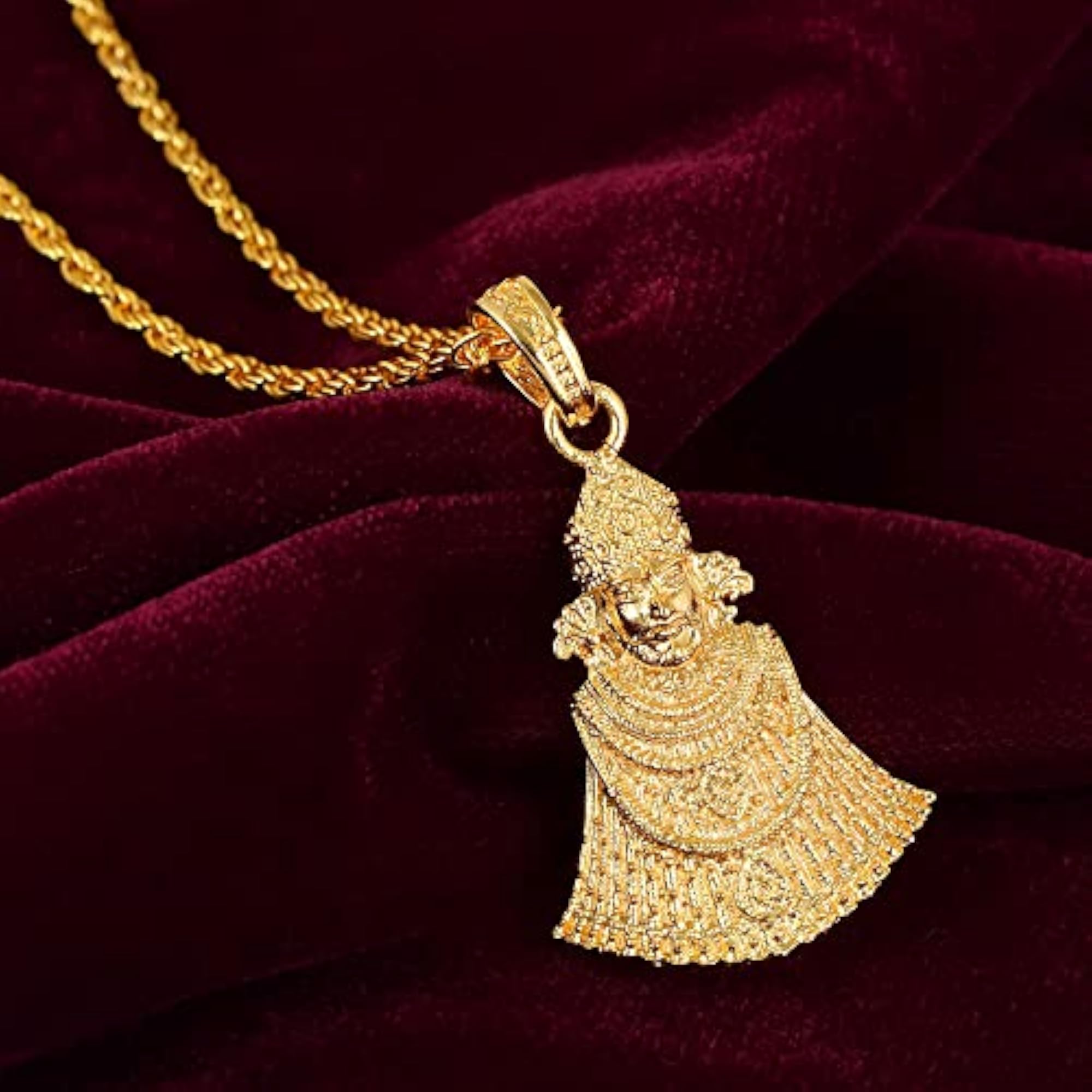 Brass Goldplated Khatu Shyam ji & Salasar Balaji Pendant Combo